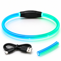 Collar Luminoso de Lujo para Mascotas, Collar LED Recargable por USB, Material TPU, Estilo Casual, Brillo Completo