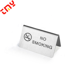 ป้ายห้ามสูบบุหรี่ทำจากโลหะสแตนเลสสำหรับร้านอาหารร้านอาหาร - Product Image 3