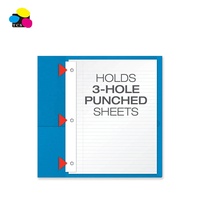 Carpeta de archivos de papel en relieve azul oscuro tamaño carta marca china con 3 sujetadores colores vivos dos bolsillos para suministros de oficina