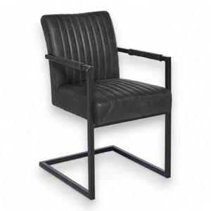 Fauteuil contemporain en cuir avec structure métallique, design élégant, coussin moelleux, structure robuste et style intemporel - Product Image 4