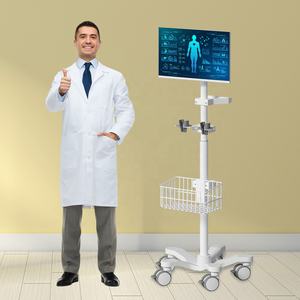 Giá tốt nhất ABS nhựa nhôm bệnh viện di động máy trạm giỏ hàng nội soi xe đẩy với giỏ y tế Xe đẩy cho phòng khám - Product Image 4