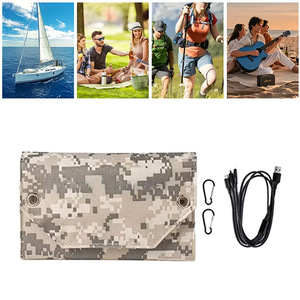 Lan Aoyue 15W Foldable Solar Charger Dual USB <b>5V</b> Outdoor Camping Emergency Power - Product Image 5