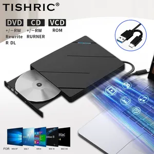 TISHRIC USB 3.0 Type-C มัลติฟังก์ชั่น DVD ภายนอก USB เครื่องเขียนซีดีไดรฟ์เหมาะสําหรับแล็ปท็อปพีซีในทุกโอกาส