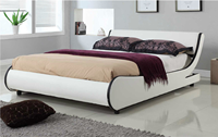 Lit Plateforme Capitonnée de Luxe Moderne Grande Taille Courbe en Faux Cuir, avec Lumière LED, Vente Flash Usine Personnalisée