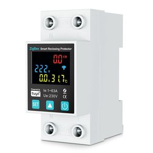 Zigbee TUYA スマートライフ 2P/63A サーキットブレーカー漏電過電圧保護プロテクターリレーエネルギーメーター - Product Image 1