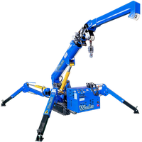 1,2 tonne à 12 tonnes de travail étroit Mini 3 tonnes pliant grue hydraulique pour moteur Spider Crane