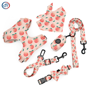 OKKPETS Nuevo arnés ajustable para perros con melocotones Conjunto de arnés para mascotas de lujo Rosa melocotón Paquete de arneses para perros con logotipo personalizado - Product Image 1