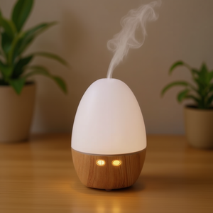 Aromatherapy <b>Diffuser</b> With Humidifier Wooden Base Colorful Led Light <b>For</b> Home Office Desk Use - Product Image 3