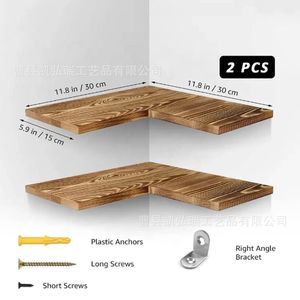 Estante de madera para colgar en la pared, estante flotante de esquina, unidad de esquina para colgar en la pared para baño, cocina y dormitorio - Product Image 4