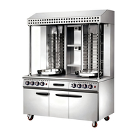 Machine à Shawarma Automatique Commerciale, Gril à Kebab et Doner au Gaz ou Électrique, Équipement de Rôtisserie avec Armoire en Acier Inoxydable