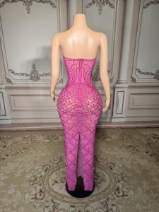 Vestido de Noche Romántico Rosa sin Tirantes con Cintura Imperio, Estilo Princesa Sexy, Vestido de Gala con Falda Amplia para Damas de Honor - Product Image 5