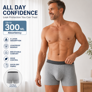 Boxer da Uomo per Incontinenza 300mL, 5 Strati, Asciugatura Rapida, Anti-Perdita, Controllo Odori, Vendita all'Ingrosso - Product Image 2