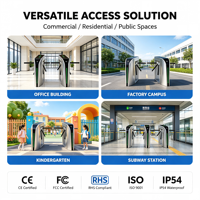 Sistema de Control de Acceso Automático RFID QR, Barrera Trípode Antipersonas en Cola de Atrás, de Acero Inoxidable 304, para Gimnasios y Oficinas