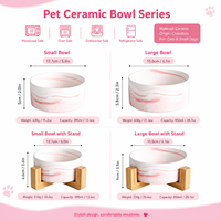 Gamelle moderne Morandi surélevée en céramique pliable pour chat, protection orthopédique du cou, qualité alimentaire, antidérapante, pour chats et petits chiens