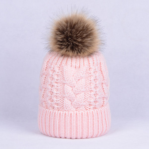 <span class=keywords><strong>Bonnet</strong></span> d'hiver chaud pour <span class=keywords><strong>femme</strong></span> <span class=keywords><strong>avec</strong></span> <span class=keywords><strong>pompon</strong></span> en fourrure – Promotion mode unisexe pas cher - Product Image 2