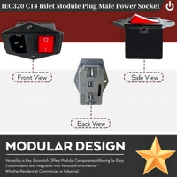 Module d'entrée IEC320 C14, prise mâle 3 broches avec interrupteur à bascule marche/arrêt 250V 10A, fusible tubulaire 10A et câblage pour tapis de course