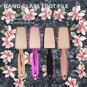 Lime à pied en verre nano durable et écologique avec logo personnalisé, poignée en plastique confortable, outil pour éliminer les callosités - Product Image 2