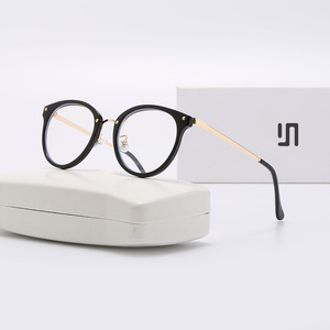 Lunettes de vue demi-cerclées de style coréen en plastique et métal unisexe, anti-radiation, anti-lumière bleue, verres plats 996 - Product Image 5