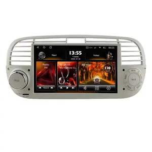 Reproductor multimedia de Dvd para coche FIAT 500, Radio con GPS, DPS, WIFI, 3G, Android 11, cuatro núcleos, Control en el volante