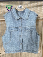Gilets en jean d'occasion en gros, vestes de cowboy, vêtements décontractés et de mode mixtes en balles, vêtements usagés