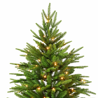 Sapin de Noël artificiel pré-éclairé 100% PE, 7 pieds, luxe, toucher réaliste, avec lumières LED et base métallique pliable