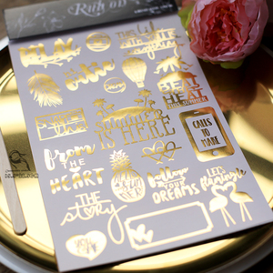 Adesivi Decorativi Impermeabili per Scrapbooking e Diari, Stampa UV con Lamina d'Oro, Adesivi in Vinile con Stampa Dorata - Product Image 3