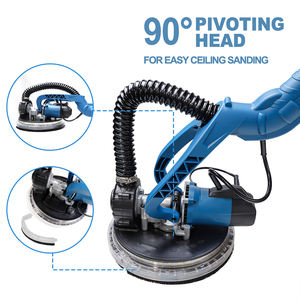 آلة صنفرة جدران كهربائية مدارية HERZO بجهد 220 فولت وقدرة 850 واط، ماكينة جلخ صناعية للجدران مع ضوء LED - Product Image 3