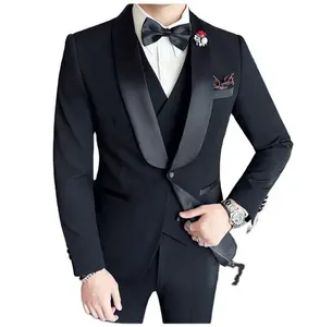 HC 2024 Slim Fit Tuxedo Fiesta de lujo Guapo Blazer de alta calidad Hombres Trajes de negocios personalizables para hombres