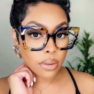 Gafas de Computadora con Marco Grande y Estampado Floral, Estilo Vintage, con Logotipo Personalizado 2025, Gafas Cuadradas Anti Luz Azul para Mujer - Product Image 2