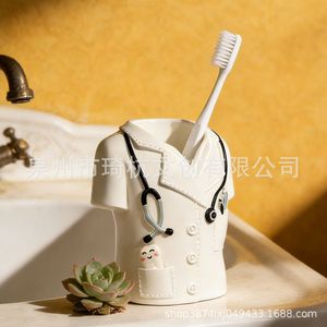 Portalápices creativo con forma de dentista, organizador de escritorio de resina con diseño de dibujos animados para uso en oficina y hogar - Product Image 2