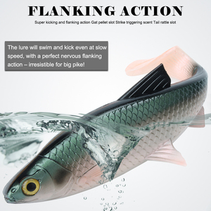 <span class=keywords><strong>Leurre</strong></span> souple Spinpoler 3D scanné, 20cm 84g, type Slender River Roach, queue en T, avec fente pour hochet, pour la pêche <span class=keywords><strong>au</strong></span> brochet - Product Image 6