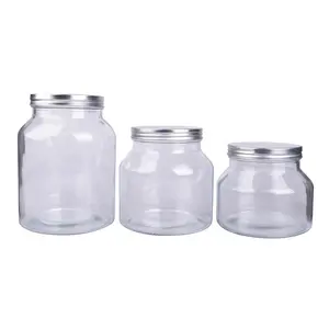2 Gallon montana glass jar with fresh seal metal lid heritage hill jar dog treat & food storage containers canisters