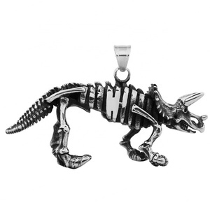 Collier Pendentif Dinosaure Triceratops Gothique Personnalisé en Acier Inoxydable – Vente en Gros Fabricant - Product Image 6