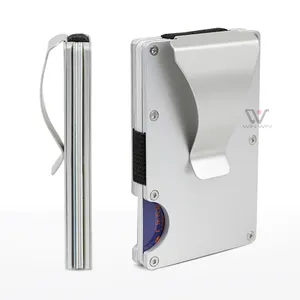 Portefeuille en métal de luxe porte-carte de crédit en aluminium pince à billets portefeuille RFID porte-carte de téléphone pour les cadeaux de papa