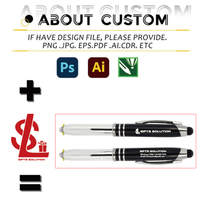 Stylo à bille en métal SL Custom 3 en 1 avec lampe torche LED, pointe tactile, stylo capacitif multifonction, encre noire 1,0 mm pour infirmière