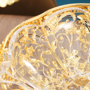 European Hollow Out Luxury Art Deco Metal Handheld Tray Carved Home Decor <b>Gift</b> - Product Image 4