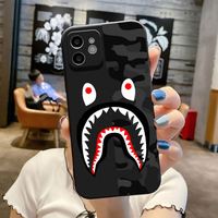 Bec de requin coque de téléphone pour iPhone 15 14 13 Pro 12 11 Pro Xs X XR Max étuis en silicone couverture souple pour Samsung Galaxy S24 S507P7