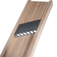 Mandoline manuelle à julienne de 10 mm d'épaisseur avec protection de main brevetée, hachoir à légumes en bois massif pour carottes, pommes de terre, oignons