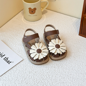 Sandales Fleur Tournesol pour Filles – Nouvelles Chaussures de Princesse Polyvalentes à Bout Couvert pour l'Été et la Plage Décontractée - Product Image 5