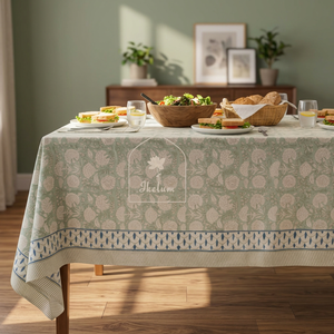 Mantel Cuadrado de Lino y Algodón Floral Ecológico Hecho a Mano de Lujo, Lavable, Decoración del Hogar, Estilo Pastoral, Personalizable, Venta al por Mayor - Product Image 1