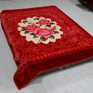 时尚花卉图案毛毯，定制印花毛毯批发