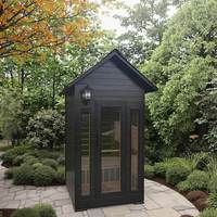 Sauna extérieur moderne multifonctionnel électrique avec conteneur en bois massif de pruche résistant aux intempéries pour la maison et le jardin