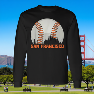 Camiseta de Béisbol de Manga Larga con el Horizonte de San Francisco, Producto Promocional - Product Image 3