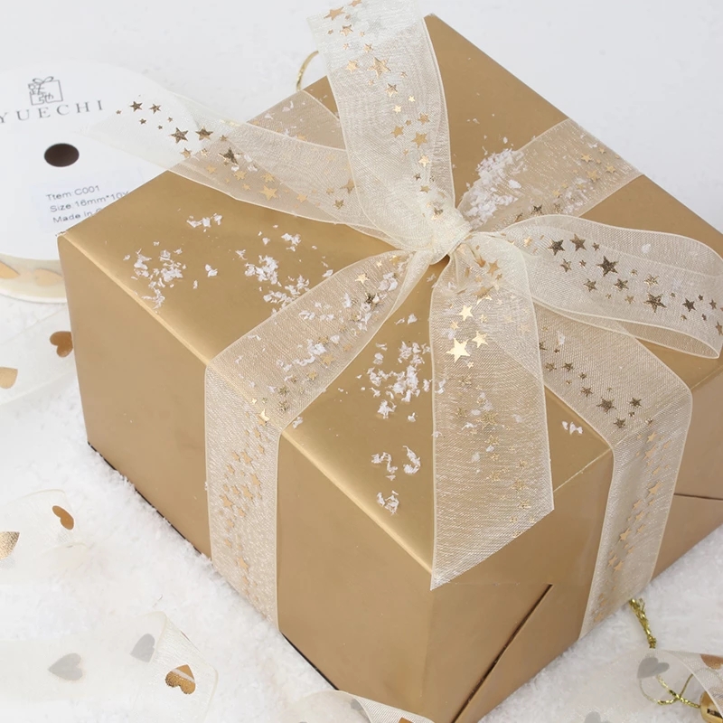 Valentines Ribbon ChiffonJust for You for Wedding Event Party Baking Bouquet Bow Card Gifts Box Packaging Decoration