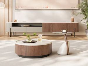 โต๊ะกาแฟไม้ทรงกลมทันสมัยพร้อมที่เก็บของ เฟอร์นิเจอร์ห้องนั่งเล่น - Product Image 5