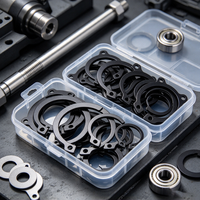 Shaft Mounted C-Shape Elastic Snap Ring External Retaining Circlip Black Oxide Coating for Mechanical Bearing Assembly