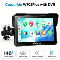 Carpuride W702Plus, Pantalla de Navegación GPS para Motocicleta con CarPlay Inalámbrico, Android Auto, Módulo GPS Integrado, Instalación de Aplicaciones