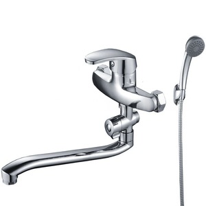 Ensemble de robinetterie de douche murale en laiton avec valve en céramique, design moderne, avec douchette à jet de pulvérisation - Product Image 1