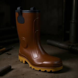 Botas de Seguridad de PVC Marrón Ttake con Suela para Protección Laboral - Product Image 3