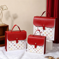 Boîte cadeau écologique pour mariage, texture cuir, imprimé floral, bonbons de mariage, feuille d'or, emballage souvenir portable